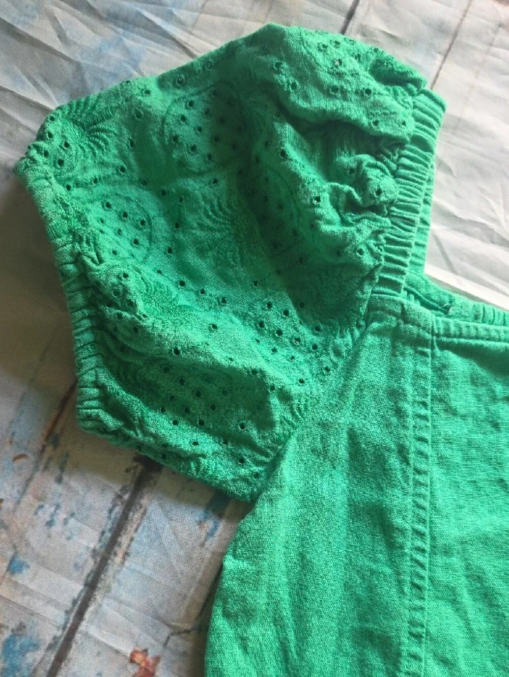 Girl's Puff-Sleeve Crop Top and Mini Skirt Set - Green